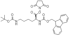 structure of CAS# 132307-50-7, N6-[叔丁氧羰基]-N2-[芴甲氧羰基]-L-赖氨酸 2,5-二氧代-1-吡咯烷基酯