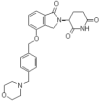structure of CAS# 1323403-33-3, (S)-3-(4-((4-(吗啉基甲基)苄基)氧基)-1-氧代异吲哚啉-2-基)哌啶-2,6-二酮