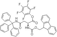 structure of CAS# 132388-64-8, N-Fmoc-N'-trityl-L-asparagine pentafluorophenyl ester