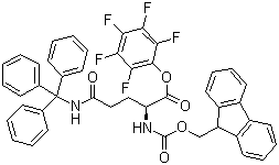 structure of CAS# 132388-65-9, N-芴甲氧羰基-N'-三苯甲基-L-谷氨酰胺五氟苯酯