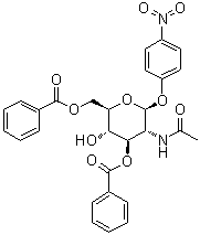 CAS 登录号：132498-72-7, 4-硝基苯基 2-(乙酰氨基)-2-脱氧-beta-D-吡喃葡萄糖苷 3,6-二苯甲酸酯