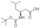 structure of CAS# 132549-43-0, N-叔丁氧羰基-L-beta-高亮氨酸