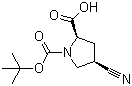 structure of CAS# 132622-85-6, (2R,4R)-4-氰基吡咯烷-1,2-二羧酸 1-叔丁酯