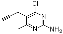 CAS # 132938-37-5, 4-Chloro-6-methyl-5-(2-propynyl)-2-pyrimidinamine, 6-Chloro-4-methyl-5-(2-propynyl)-2-pyrimidinamine