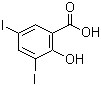 CAS # 133-91-5, 3,5-Diiodosalicylic acid, 2-Hydroxy-3,5-diiodobenzoic acid