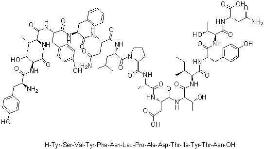 CAS 登录号：1330060-96-2, L-酪氨酰-L-丝氨酰-L-缬氨酰-L-酪氨酰-L-苯丙氨酰-L-天冬氨酰胺酰-L-亮氨酰-L-脯氨酰-L-丙氨酰-L-alpha-天冬氨酰-L-苏氨酰-L-异亮氨酰-L-酪氨酰-L-苏氨酰-L-天冬酰胺