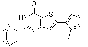 CAS 登录号：1330782-76-7, 2-(2S)-1-氮杂双环[2.2.2]辛-2-基-6-(3-甲基-1H-吡唑-4-基)-噻吩并[3,2-d]嘧啶-4(3H)-酮