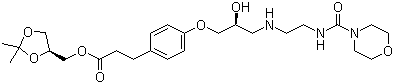 CAS # 133242-30-5, Landiolol, [(4S)-2,2-Dimethyl-1,3-dioxolan-4-yl]methyl 3-[4-[(2S)-2-hydroxy-3-[2-(morpholine-4-carbonylamino)ethylamino]propoxy]phenyl]propanoate