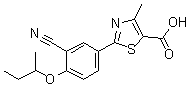 structure of CAS# 1335202-59-9, 2-[3-氰基-4-(1-甲基丙氧基)苯基]-4-甲基-5-噻唑羧酸