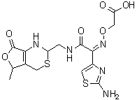 CAS 登录号：1335475-19-8, 2-[[(Z)-[1-(2-氨基-4-噻唑基)-2-氧代-2-[[(1,2,5,7-四氢-5-甲基-7-氧代-4H-呋喃并[3,4-d][1,3]噻嗪-2-基)甲基]氨基]亚乙基]氨基]氧基]乙酸