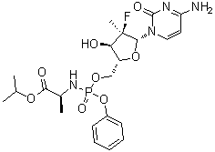 CAS # 1337529-49-3, N-[(2'R)-2'-Deoxy-2'-fluoro-2'-methyl-P-phenyl-5'-cytidylyl]-L-alanine 1-methylethyl ester