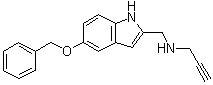 structure of CAS# 133845-63-3, 5-苄氧基-N-2-丙炔-1-基-1H-吲哚-2-甲胺