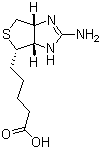 CAS 登录号：13395-35-2, 2-亚氨基生物素, (3aR,6S,6aS)-2-氨基--3a,4,6,6a-四氢-1H-噻吩并[3,4-d]咪唑-6-戊酸
