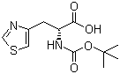 structure of CAS# 134107-69-0, N-叔丁氧羰基-3-(噻唑-4-基)-D-丙氨酸