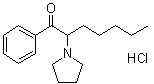 structure of CAS# 13415-55-9, 2-(1-吡咯烷基)苯庚酮盐酸盐