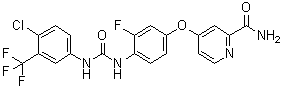 CAS # 1343498-72-5, 4-[4-[[[[4-Chloro-3-(trifluoromethyl)phenyl]amino]carbonyl]amino]-3-fluorophenoxy]-2-pyridinecarboxamide