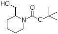 structure of CAS# 134441-93-3, (S)-2-(羟甲基)哌啶-1-甲酸叔丁酯