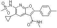 CAS # 1345184-05-5, 5-Cyclopropyl-N-methyl-2-(4-methylphenyl)-6-[(methylsulfonyl)amino]-furo[2,3-b]pyridine-3-carboxamide