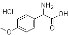 structure of CAS# 134722-07-9, alpha-氨基-4-甲氧基苯乙酸盐酸盐