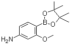 structure of CAS# 1350377-66-0, 3-甲氧基-4-(4,4,5,5-四甲基-1,3,2-二氧硼杂环戊烷-2-基)苯胺