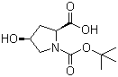 structure of CAS# 135042-12-5, N-Boc-顺式-4-羟基-D-脯氨酸