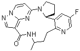 structure of CAS# 1350884-56-8, (18bR)-17-氟-1,2,3,11,12,13,14,18b-八氢-12-甲基-10H-5,7-乙烯桥吡唑并[3,4-d]吡啶并[2,3-k]吡咯并[2,1-m][1,3,7]三氮杂环十三碳六烯-10-酮