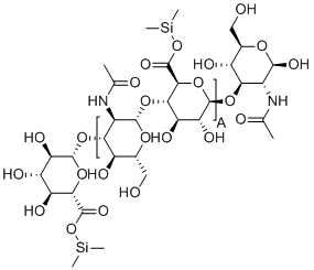 CAS # 135507-00-5, Dimethylsilanol hyaluronate, DSH-C, [(2S,3S,4S,5R,6R)-6-[(2S,3R,4R,5S,6R)-3-acetamido-2-[(2S,3S,4R,5R,6R)-6-[(2R,3R,4R,5S,6R)-3-acetamido-2,5-dihydroxy-6-(hydroxymethyl)oxan-4-yl]oxy-2-(dimethyl-$l^{3}-silanyl)oxycarbonyl-4,5-dihydroxyoxan-3-yl]oxy-5-hydroxy-6-(hydroxymethyl)oxan-4-yl]oxy-3