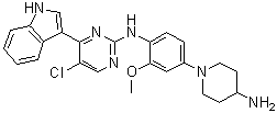 structure of CAS# 1356962-20-3, N-[4-(4-氨基-1-哌啶基)-2-甲氧基苯基]-5-氯-4-(1H-吲哚-3-基)-2-嘧啶胺