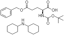 structure of CAS# 13574-84-0, N-叔丁氧羰基-L-谷氨酸 5-苄酯二环己胺盐