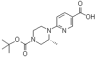 structure of CAS# 1359658-38-0, (3R)-4-(5-羧基-2-吡啶基)-3-甲基-1-哌嗪羧酸叔丁酯