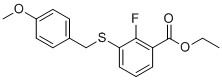 CAS 登录号：1359983-12-2, 乙基2-氟-3-((4-甲氧基苄基)硫代)苯甲酸酯