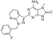 CAS # 1361569-18-7, 6-Amino-2-[1-[(2-fluorophenyl)methyl]-1H-pyrazolo[3,4-b]pyridin-3-yl]-7,9-dihydro-7-methyl-8H-purin-8-one