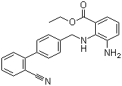 structure of CAS# 136285-69-3, 3-氨基-2-[(2'-氰基联苯-4-基)甲基]氨基苯甲酸乙酯