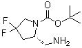 structure of CAS# 1363384-67-1, (2S)-2-(氨基甲基)-4,4-二氟-1-吡咯烷羧酸叔丁酯