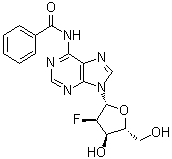 structure of CAS# 136834-20-3, N-苯甲酰基-2'-脱氧-2'-氟腺苷
