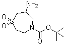 structure of CAS# 1369503-78-5, 6-氨基四氢-1,4-硫氮杂卓-4(5H)-羧酸叔丁酯 1,1-二氧化物