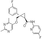 CAS # 1369764-02-2, Lemborexant, (1R,2S)-2-[[(2,4-Dimethyl-5-pyrimidinyl)oxy]methyl]-2-(3-fluorophenyl)-N-(5-fluoro-2-pyridinyl)cyclopropanecarboxamide, E 2006