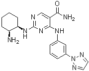 structure of CAS# 1370261-96-3, 2-[[(1R,2S)-2-Aminocyclohexyl]amino]-4-[[3-(2H-1,2,3-triazol-2-yl)phenyl]amino]-5-pyrimidinecarboxamide