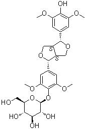structure of CAS# 137038-13-2, (-)-Syringaresinol-4-O-beta-D-glucopyranoside