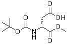 structure of CAS# 137130-65-5, N-[叔丁氧羰基]-D-天冬氨酸甲酯