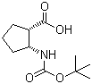 structure of CAS# 137170-89-9, (1S,2R)-2-(叔丁氧羰基氨基)环戊烷羧酸