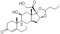 structure of CAS# 137174-25-5, (11beta,16alpha)-16,17-[丁亚基二(氧基)]-11,21-二羟基孕甾-4-烯-3,20-二酮