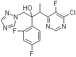 structure of CAS# 137234-75-4, 反式-6-氯-alpha-(2,4-二氟苯基)-5-氟-beta-甲基-alpha-(1H-1,2,4-三唑-1-基甲基)-4-嘧啶乙醇
