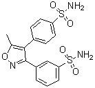 structure of CAS# 1373038-59-5, 3-[4-[4-(Aminosulfonyl)phenyl]-5-methyl-3-isoxazolyl]benzenesulfonamide