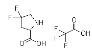 structure of CAS# 1373255-09-4, (S)-4,4-二氟吡咯烷-2-羧酸 2,2,2-三氟乙酸盐