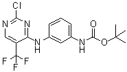 structure of CAS# 1374507-23-9, N-[3-[[2-氯-5-(三氟甲基)-4-嘧啶基]氨基]苯基]氨基甲酸叔丁酯