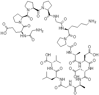 structure of CAS# 137525-51-0, Glycyl-L-alpha-glutamyl-L-prolyl-L-prolyl-L-prolylglycyl-L-lysyl-L-prolyl-L-alanyl-L-alpha-aspartyl-L-alpha-aspartyl-L-alanylglycyl-L-leucyl-L-valine
