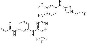 structure of CAS# 1375465-09-0, N-[3-[[2-[[4-[[1-(2-Fluoroethyl)-3-azetidinyl]amino]-2-methoxyphenyl]amino]-5-(trifluoromethyl)-4-pyrimidinyl]amino]phenyl]-2-propenamide