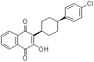 structure of CAS# 137732-39-9, 2-[顺式-4-(4-氯苯基)环己基]-3-羟基-1,4-萘醌