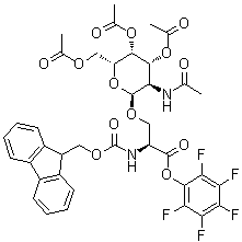 CAS # 137816-29-6, N-[(9H-Fluoren-9-ylmethoxy)carbonyl]-O-[3,4,6-tri-O-acetyl-2-(acetylamino)-2-deoxy-alpha-D-galactopyranosyl]-L-serine pentafluorophenyl ester